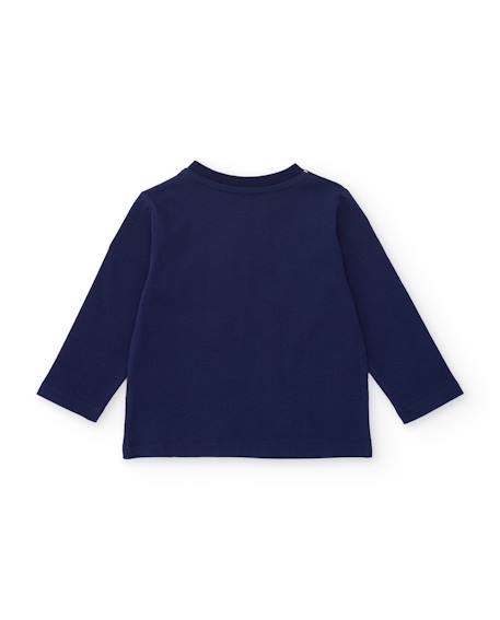 T-shirt à manches longues garçon en jersey à imprimé ludique Bleu 2 - vertbaudet enfant 