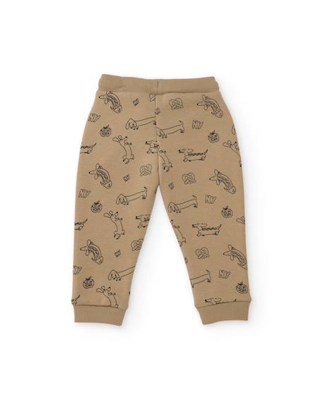 Ensemble en molleton pour garçon avec sweat à capuche et fermeture éclair sur le devant Marron 5 - vertbaudet enfant 