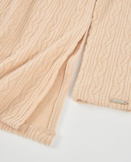Robe midi de fille en tricot à côtes avec manches longues Beige 5 - vertbaudet enfant 