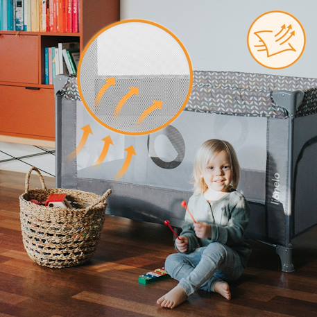 Lit parapluie parc bébé 2en1 stefi 125 x 65 cm avec roulettes et sac, 0-36 mois Blue navy 6 - vertbaudet enfant 