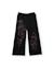 Pantalon fille en molleton à jambes larges et détails floraux Noir 1 - vertbaudet enfant 
