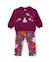 Ensemble fille en molleton avec sweat rhinocéros et legging floral Rouge 1 - vertbaudet enfant 