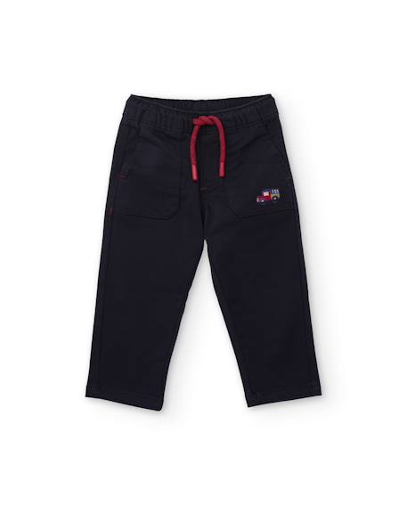 Jean garçon avec broderie et taille élastiquée Bleu 1 - vertbaudet enfant 