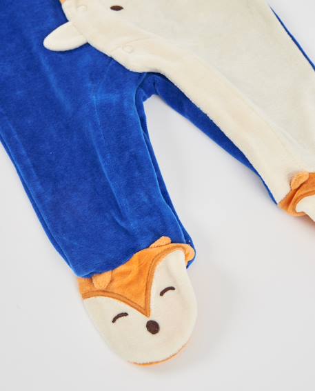 Barboteuse en maille pour bébé avec motif renard Bleu 4 - vertbaudet enfant 
