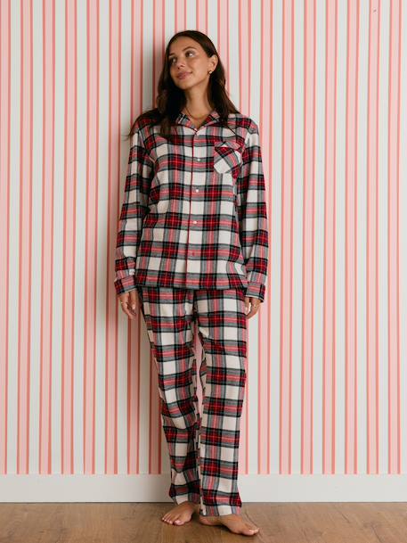 Pyjama femme flanelle Capsule Famille rouge 2 - vertbaudet enfant 