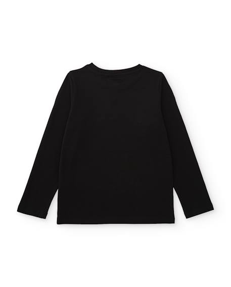 T-shirt garçon en maille avec imprimé graphique en contraste Noir 3 - vertbaudet enfant 