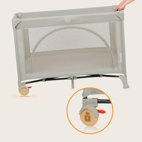 Lit parapluie parc bébé 3en1 laura 0-36 mois avec matelas haute densité et roulettes Beige sand+Black carbon+Green sage+Grey concrete+Pink nude 4 - vertbaudet enfant 
