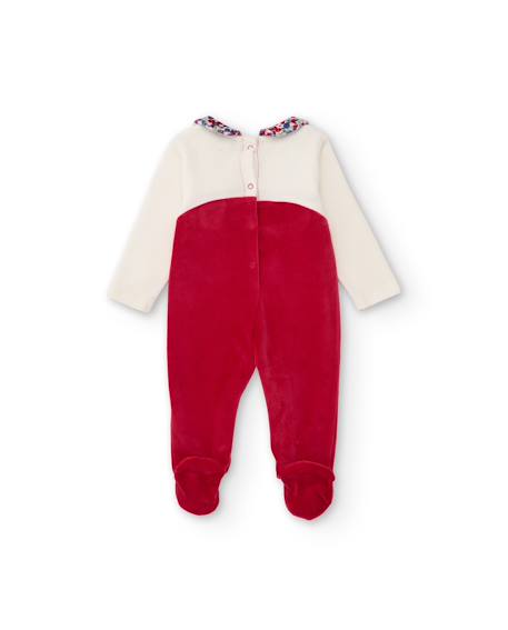Barboteuse en tricot pour bébé avec visage d'ourson Rouge 2 - vertbaudet enfant 