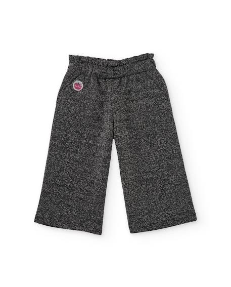 Pantalon fille en molleton doux avec taille élastique Gris 1 - vertbaudet enfant 