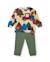 Ensemble bébé garçon en molleton avec sweat motif nature et pantalon Beige 1 - vertbaudet enfant 