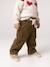 Pantalon large en velours ceinture à fleurs bébé olive+vieux rose 6 - vertbaudet enfant 