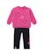 Ensemble fille en molleton avec sweat à cœurs appliqués et leggings Rose 1 - vertbaudet enfant 