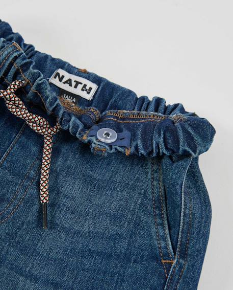 Jean garçon avec taille élastique et coupe droite Bleu 4 - vertbaudet enfant 