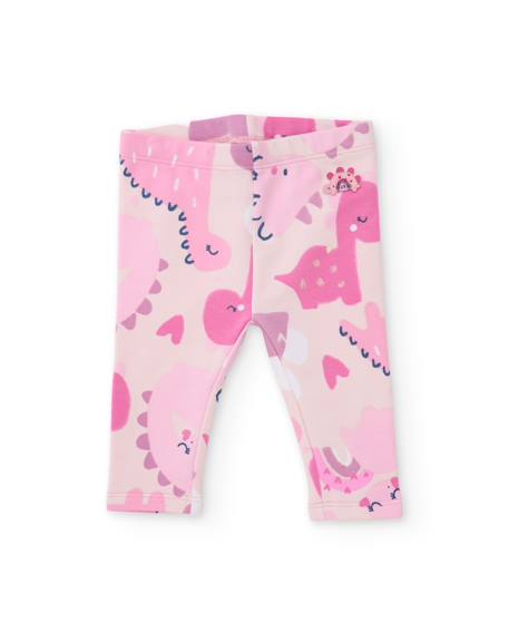 Ensemble en molleton pour bébé avec sweat-shirt dinosaure Rose 4 - vertbaudet enfant 