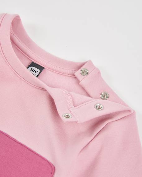 Robe bébé fille en molleton avec motif sac et toucher chaud Rose 3 - vertbaudet enfant 