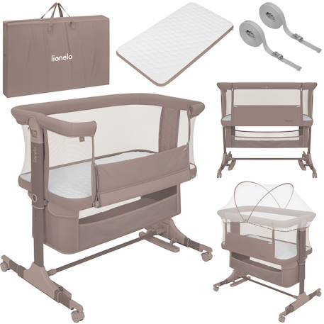 Lit cododo berceau 3en1 jodie réglable en hauteur et inclinaison avec matelas haute densité Beige cream+Beige taupe+Green graphite 7 - vertbaudet enfant 