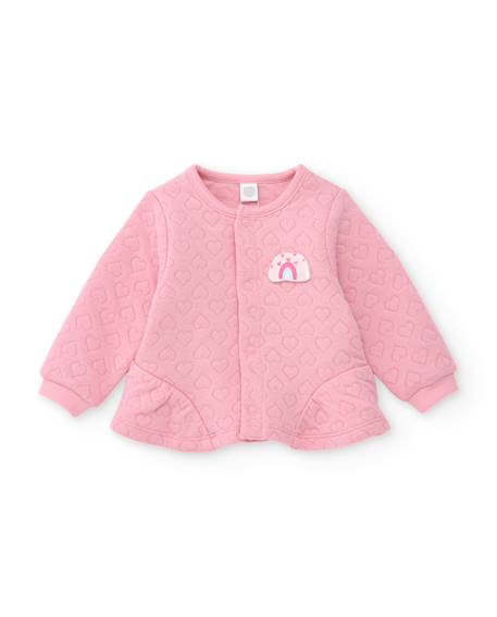 Ensemble bébé en molleton avec imprimé cœurs Rose 2 - vertbaudet enfant 