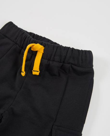 Pantalon de jogging garçon en molleton avec poches latérales Noir 3 - vertbaudet enfant 