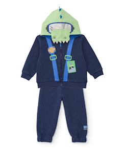 -Ensemble en molleton pour garçon avec sweat à capuche imprimé et pantalon assorti