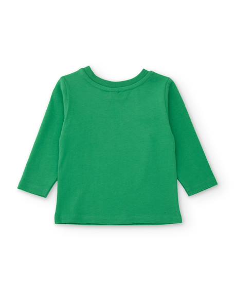 T-shirt manches longues garçon en jersey à motif dinosaure Vert 2 - vertbaudet enfant 