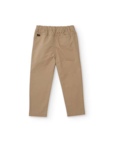 Chino garçon avec taille élastique et poches latérales Beige 3 - vertbaudet enfant 