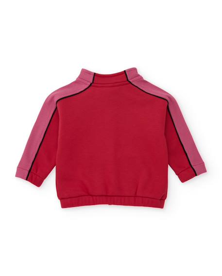 Sweat zippé fille en molleton doux à motif cœurs Rouge 3 - vertbaudet enfant 