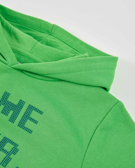 Sweat à capuche pour garçon en molleton avec design jeux vidéo Vert 4 - vertbaudet enfant 