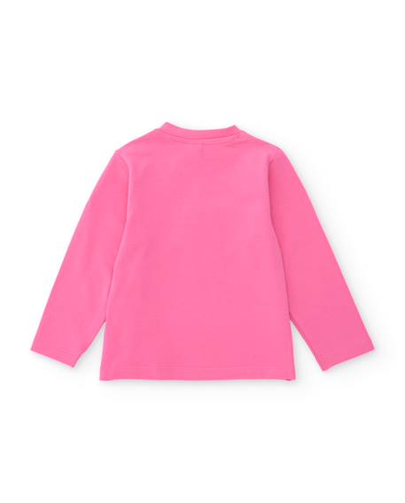 T-shirt fille en jersey à motif ludique et manches longues Rose 2 - vertbaudet enfant 