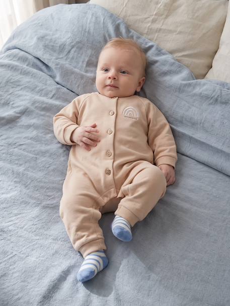 Combinaison bébé manches longues beige 1 - vertbaudet enfant 