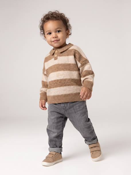 Pull polo bébé garçon taupe 8 - vertbaudet enfant 