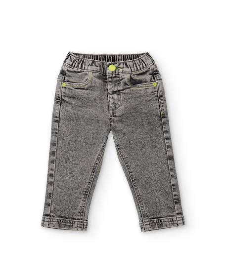 Jean bébé garçon effet délavé avec taille élastique Gris 2 - vertbaudet enfant 