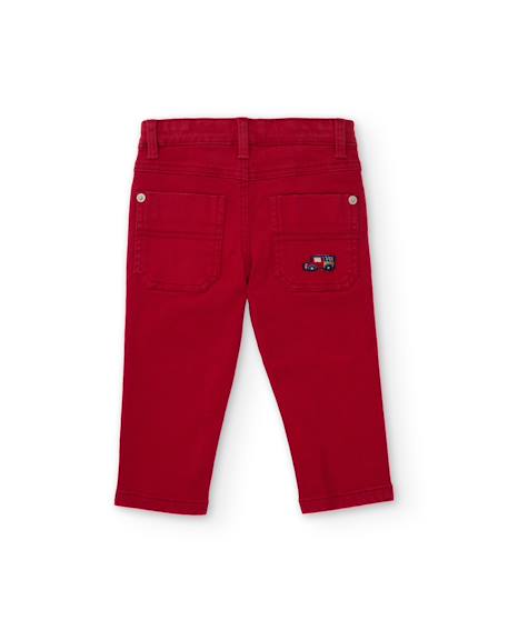 Pantalon bébé garçon en toile avec poches décoratives Rouge 3 - vertbaudet enfant 
