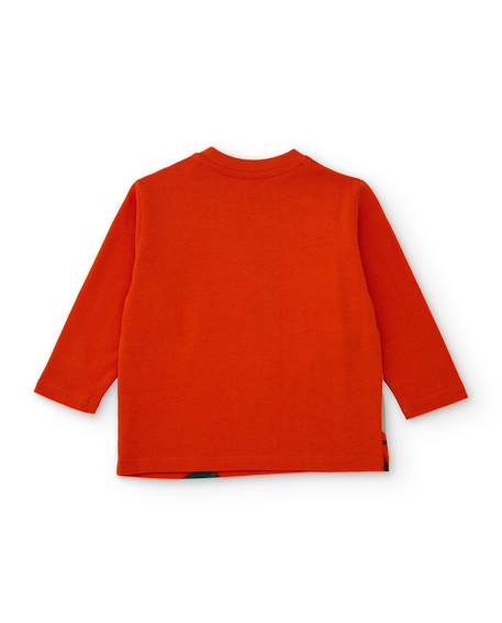 T-shirt bébé garçon en jersey manches longues à motif éléphant Orange 2 - vertbaudet enfant 