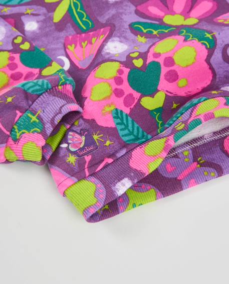 Sweat en molleton fille imprimé papillons à col rond Violet 5 - vertbaudet enfant 