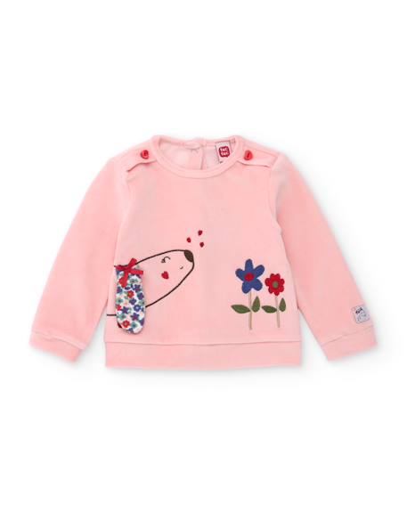 Ensemble en tricot pour bébé avec broderie de chiot Rose 2 - vertbaudet enfant 