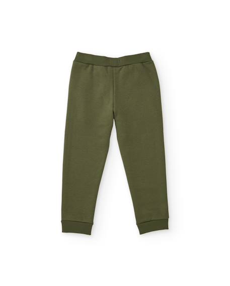 Pantalon en molleton avec taille ajustable et poches pour garçon Vert 2 - vertbaudet enfant 