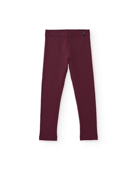 Legging fille en molleton long avec coupe confortable Rouge 1 - vertbaudet enfant 