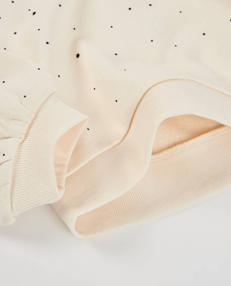 Sweat-shirt fille en molleton avec pierres décoratives et poignets élastiques Blanc 5 - vertbaudet enfant 