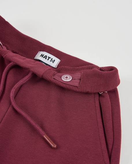 Pantalon fille en molleton avec coupe large et cordon ajustable Rouge 3 - vertbaudet enfant 