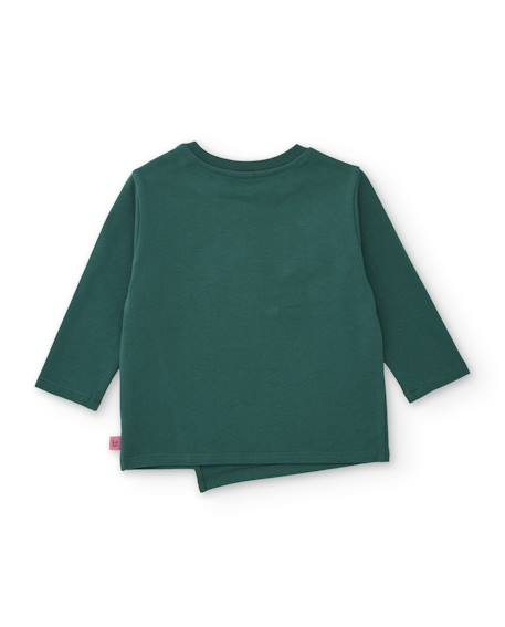 T-shirt fille en jersey à pompons en relief et motif floral Vert 2 - vertbaudet enfant 