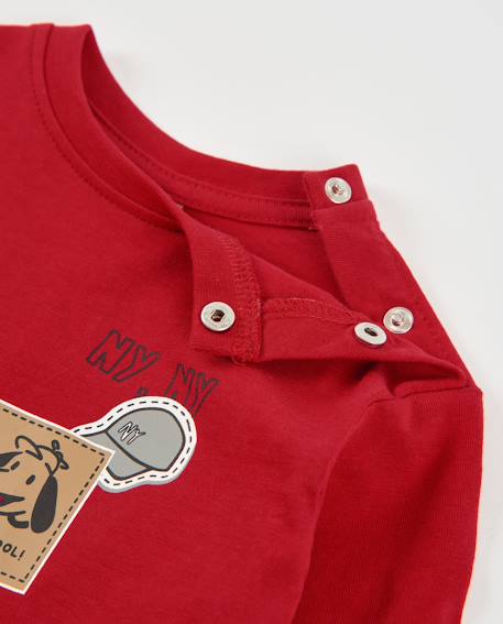 T-shirt en maille douce pour garçon avec imprimé amusant Rouge 3 - vertbaudet enfant 