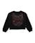 Sweat à capuche fille en molleton avec imprimé étoiles et fleurs Noir 2 - vertbaudet enfant 