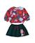 Ensemble fille en molleton avec sweat floral et jupe assortie Rouge 1 - vertbaudet enfant 