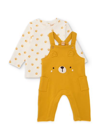 Ensemble en peluche pour bébé avec t-shirt imprimé Jaune 1 - vertbaudet enfant 