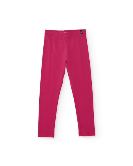 Legging fille en maille coupe longue avec taille élastique Rose 1 - vertbaudet enfant 