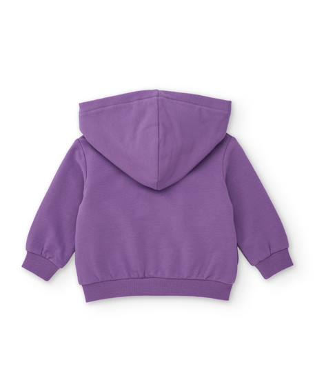 Ensemble en molleton fille avec sweat à capuche et legging imprimé Violet 5 - vertbaudet enfant 