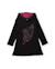 Robe fille en molleton avec capuche doublée et design fantaisie Noir 1 - vertbaudet enfant 