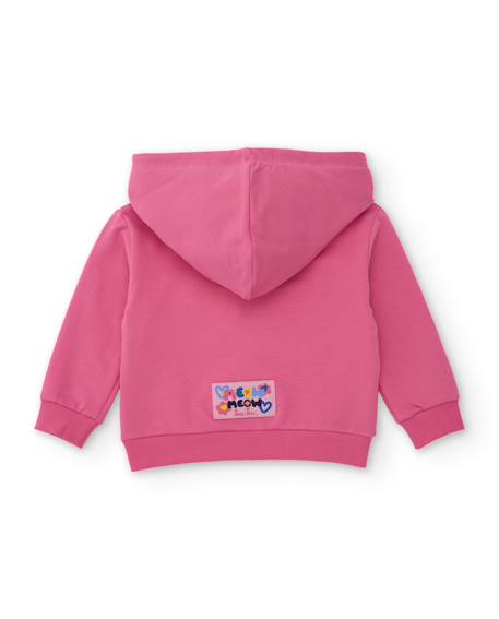 Ensemble bébé fille en molleton avec sweat à capuche et imprimé floral Rose 4 - vertbaudet enfant 