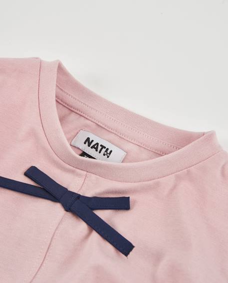 T-shirt fille en maille avec nœuds décoratifs et volants sur l'ourlet Rose 3 - vertbaudet enfant 
