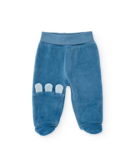 Ensemble bébé en maille avec dinosaure en relief Bleu 4 - vertbaudet enfant 